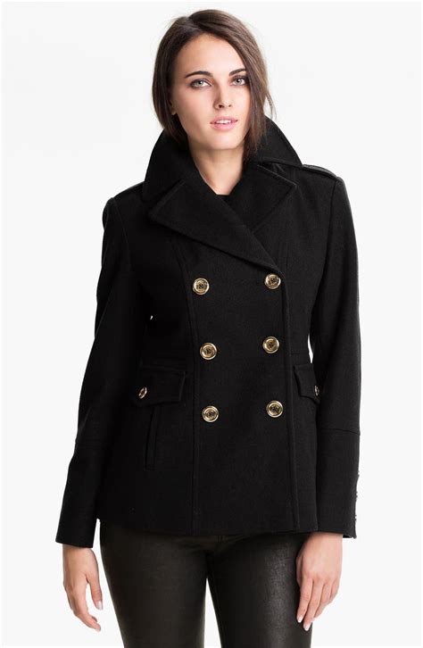 michael michael kors wool double breasted peacoat 